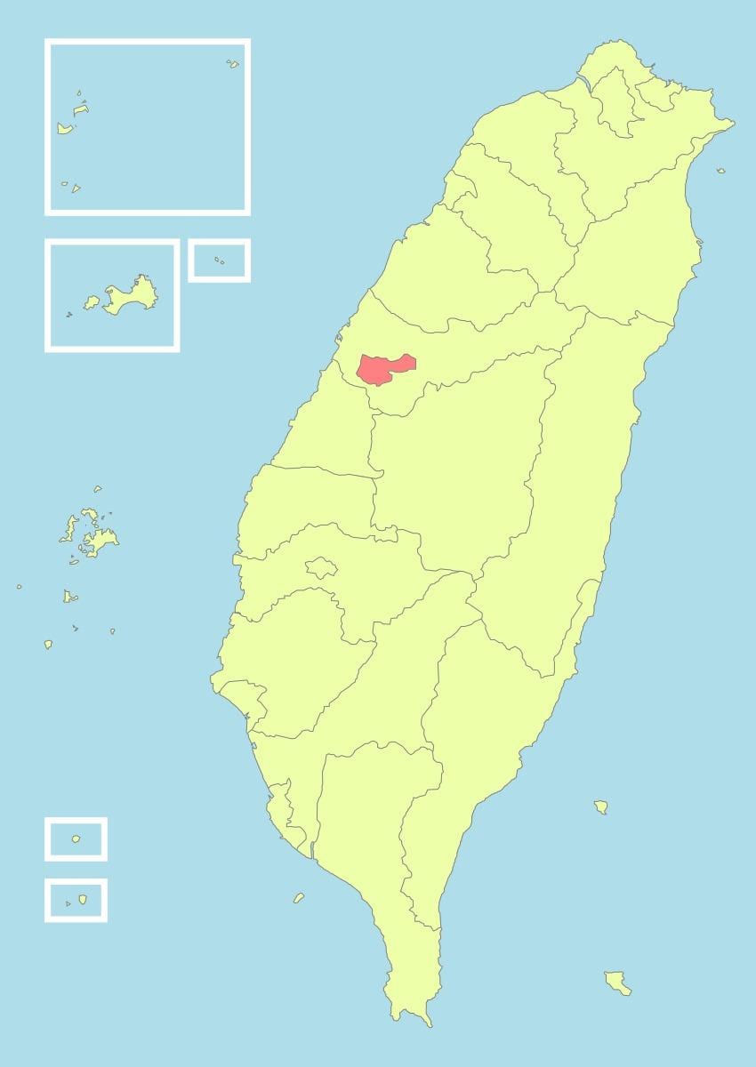 Kart av taichung på Taiwan