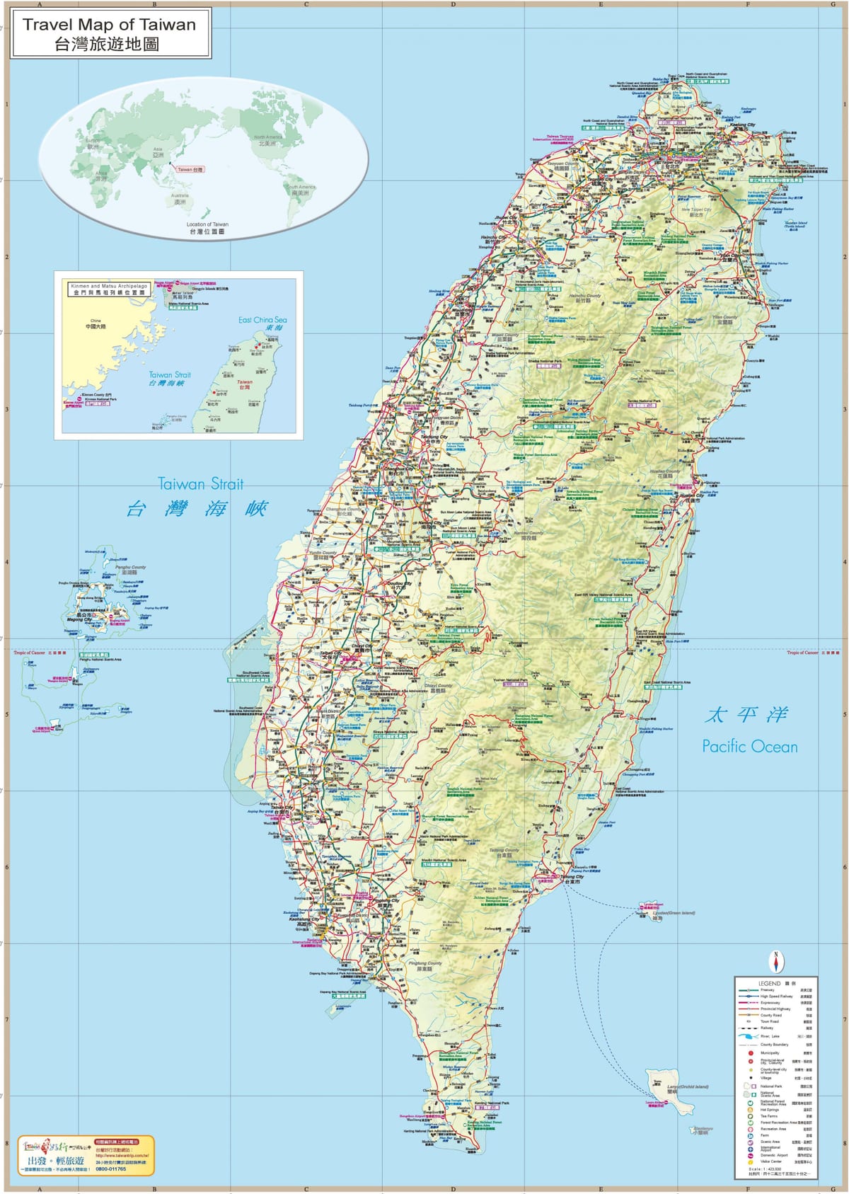 Kart over Taiwan attraksjon