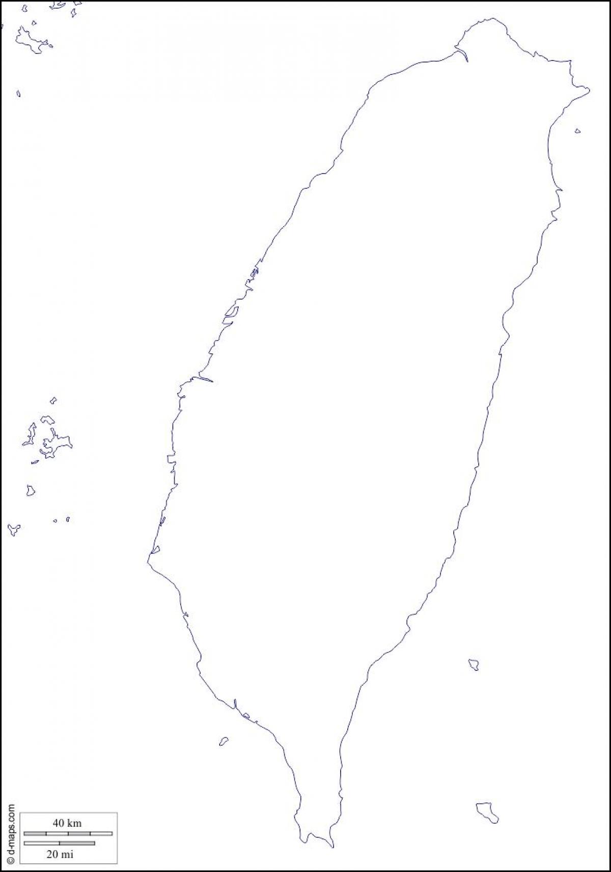 Kart over Taiwan blank