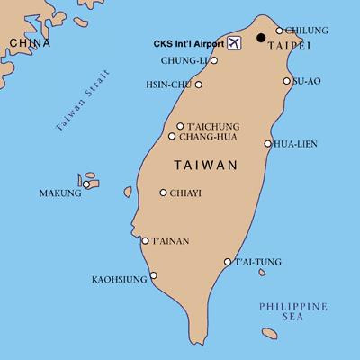 Taiwan internasjonale flyplass kart