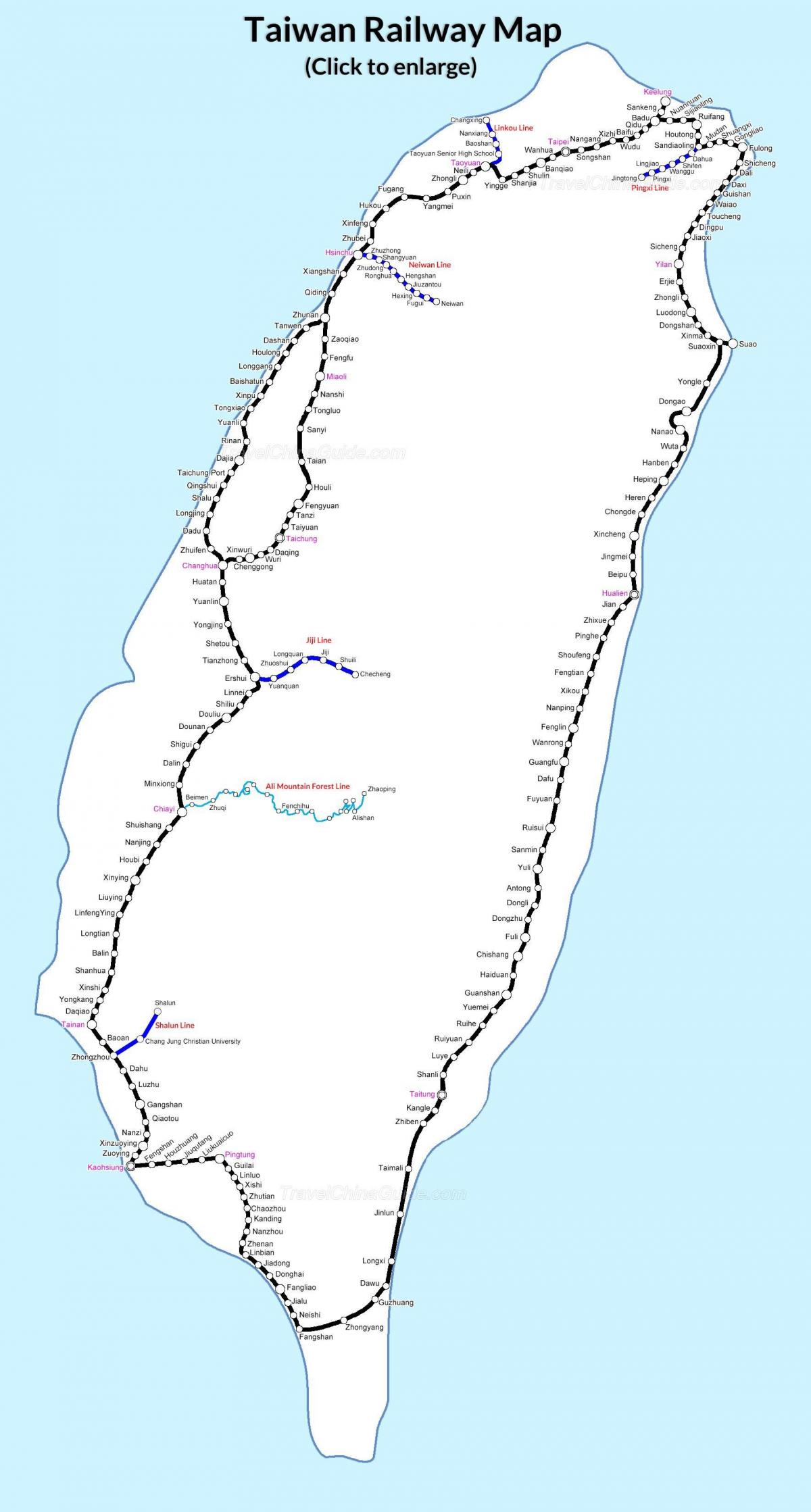 jernbane kart Taiwan