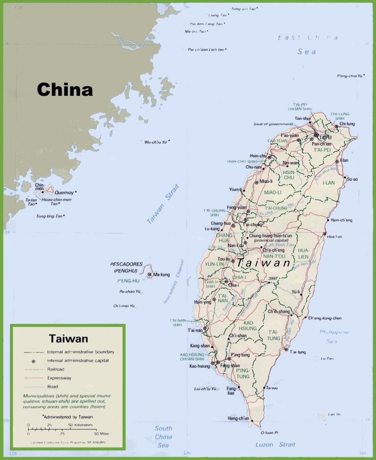 et kart over Taiwan
