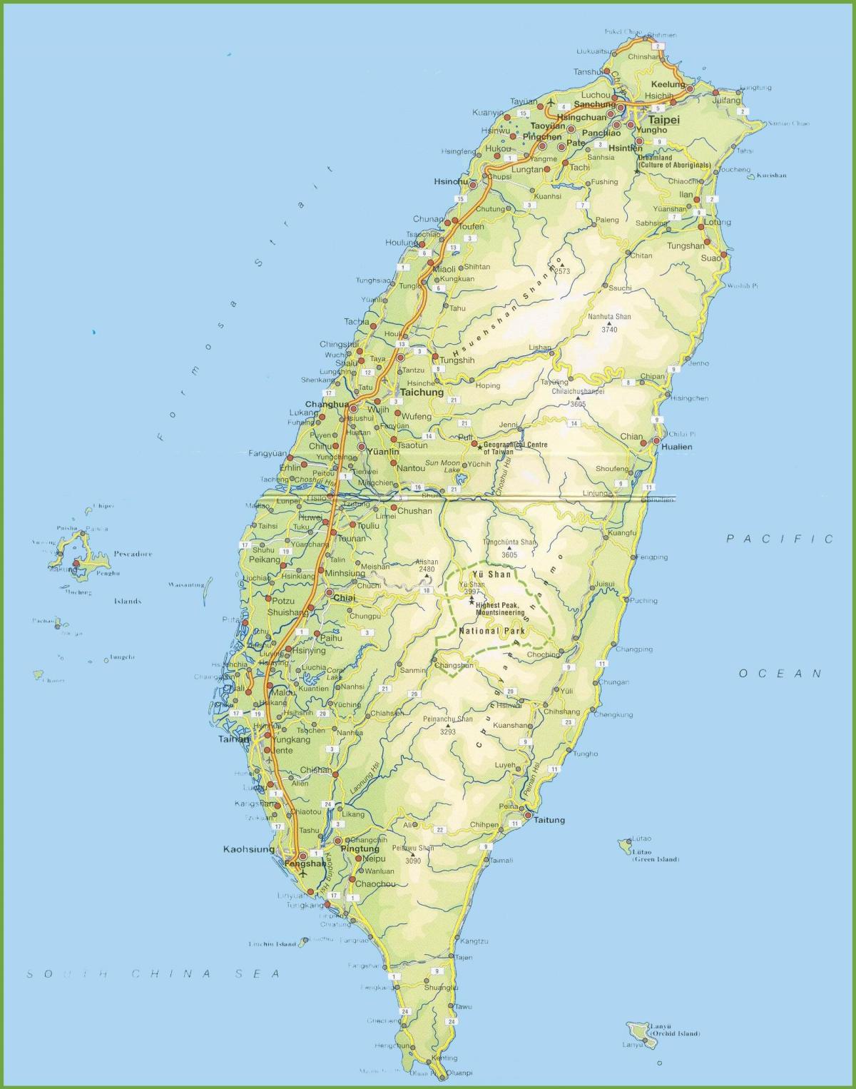 kart over Taiwan