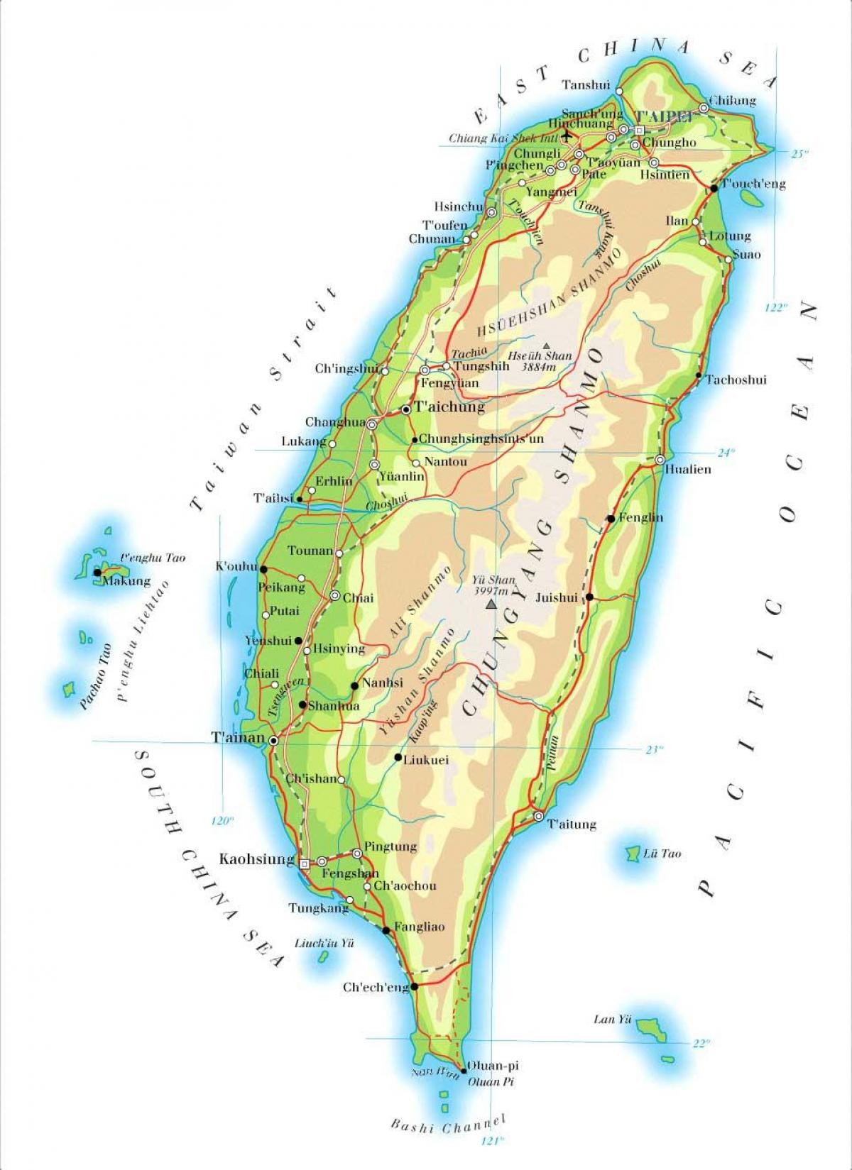 Kart over Taiwan-elven