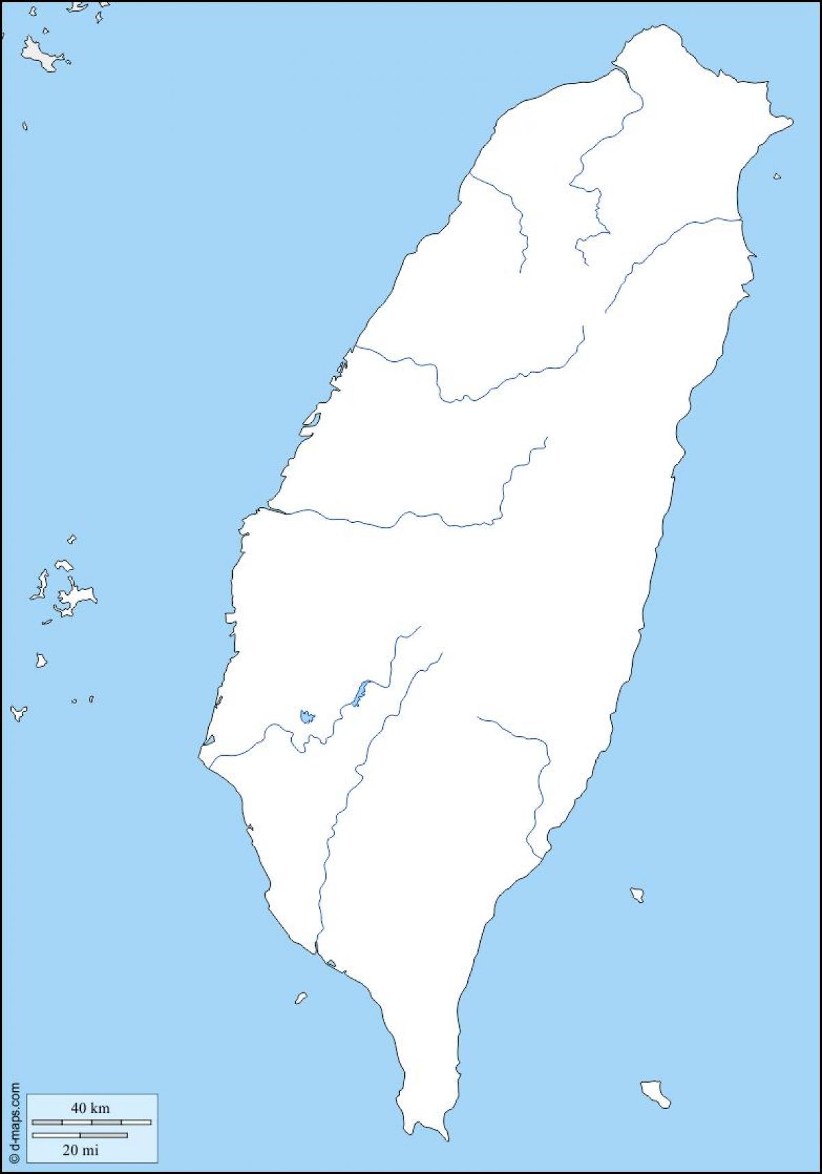 Kart over Taiwan omrisset