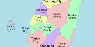 Kart over Taiwan fylke 