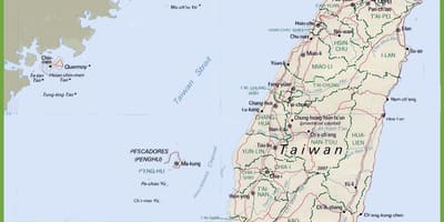 Et kart over Taiwan