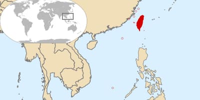 Verdenskart som viser Taiwan