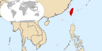 Verdenskart som viser Taiwan