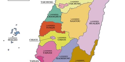 Kart over Taiwan-provinsen