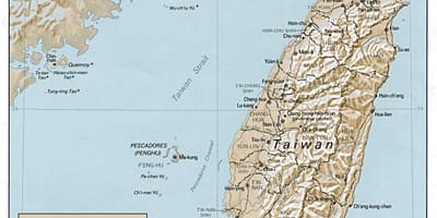 Kart over Taiwan surfe 